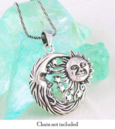 Flying Sun and Moon Necklace - woot & hammy